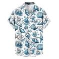 thumbnail image 4 of Gamivast Men's Button Down Shirts Short Sleeve Nautical Fish Starfish Print Beach Tops Summer Vacation Hawaiian Tee Breathable Soft Casual, 4 of 6