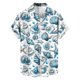 thumbnail image 4 of Blusa y camisa de manga corta con cuello vuelto para hombre, blusa informal de moda con cuello vuelto, blusa estampada de manga corta con botones, blusa de poliéster para hombre, 4 of 6