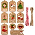 thumbnail image 1 of Navidad Retro Papel Kraft Etiquetas Colgantes Papá Noel Ciervo 10 Regalo De Navidad Festival Tarjeta Diy Tarjeta Colgante Yuarrent HA038230-00, 1 of 6