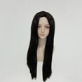 thumbnail image 4 of Peluca ajustable larga, negra y lisa para disfraz de Halloween. Peluca para niña, ideal para fiestas de cosplay., 4 of 7
