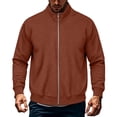 thumbnail image 2 of Bxsruta Mens Athletic Track Jacket Full Zip Workout Jacket Running Workout Sweatshirt Casual Outerwear, 2 of 7