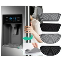 Adjustable Refrigerator Drip Tray Catcher For Ice And Water Dispenser Leaks, Foldable Non-Slip Splash Guard Mat With Raised Edges For Easy Cleanup And Overflow(Black),Ccwuwei