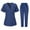 Navy, variant on Scrubs_Uniforms Women Full Set Unisex Medical Uniforms Short Sleeve V Neck Tunic Top and Straight Leg Pants with Pockets, Beauty Tunics for Women Nursing_Workwear Suits Green M