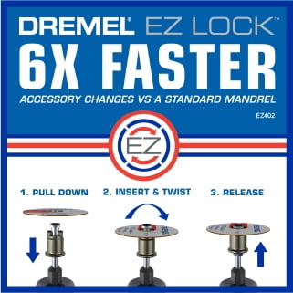 Dremel Rotary Tool Accessory Kit- 710-08- 160- EZ Lock Technology- 1/8 inch  Shank- Cutting Bits, Polishing Wheel And Compound, Sanding Disc And Drum