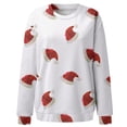 thumbnail image 2 of Gibobby Sudaderas navideñas Blusa de manga larga con cuello en O para mujer, para uso diario, en casa, al libre, con estampado navideño(Blanco,G), 2 of 5