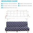 thumbnail image 2 of SHANNA Futon Slipcover Armless Sofa Covers Stretch Sofa Bed Slipcover Protector Elastic (Navy Geometry), 2 of 9