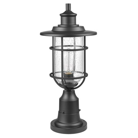 Globe Electric 44798 Turner 20  Tall Outdoor Pier Mount Post Light - Black