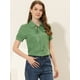 thumbnail image 2 of Blusa De Gasa Con Cuello Peter Pan Y Manga Corta Con Lunares Para Mujer Verde blanco XS, 2 of 5