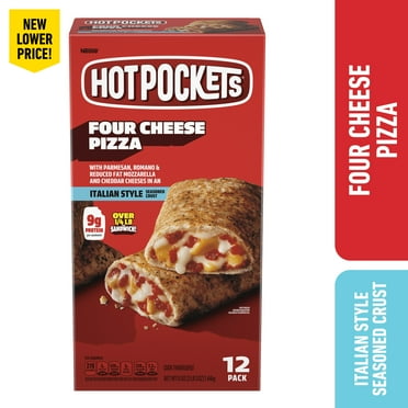 Hot Pockets Four Cheese Pizza Snack, 51 oz, 12 Pack (Frozen)