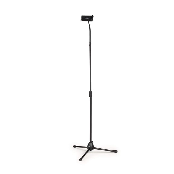 DURABLE TWIST Black Floor Stand for Tablet, iPad, iPhone, Android, Foldable with Convenient Bag, Height Adjustable, 360° Rotation