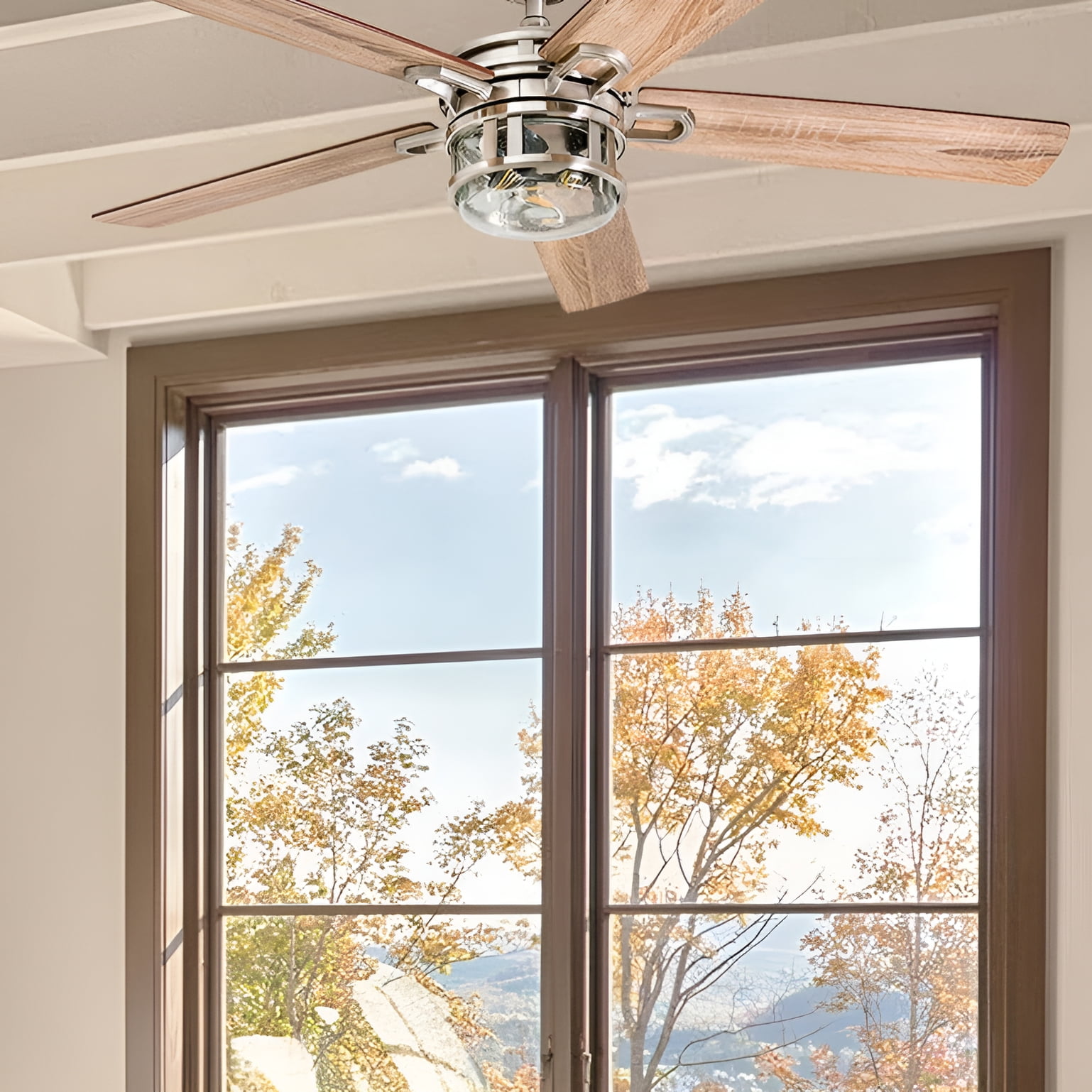 Honeywell Bontera 52" Craftsman Brushed Nickel LED Remote Control Ceiling Fan