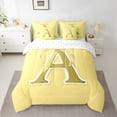 thumbnail image 2 of Erosebridal Yellow Bowknot Bed in a Bag Queen size, Initial Letter A Bed Set, Cartoon Monogrammed Reversible Bedding Queen Size, Breathable Bedroom Decorative, 7pcs, 2 of 6
