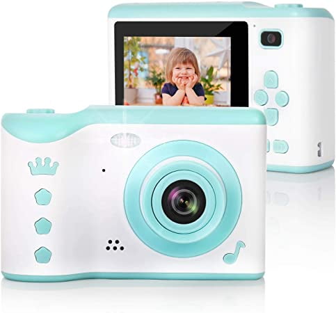 Blue Kasney E8 Digital Kids Camera Rechargeable Digital Photo/Video 1080 HD Camera with 8Gb Memory Card Creative l Video Camcorder Rear Selfie Outdoor Playing for Child Boys Girls 