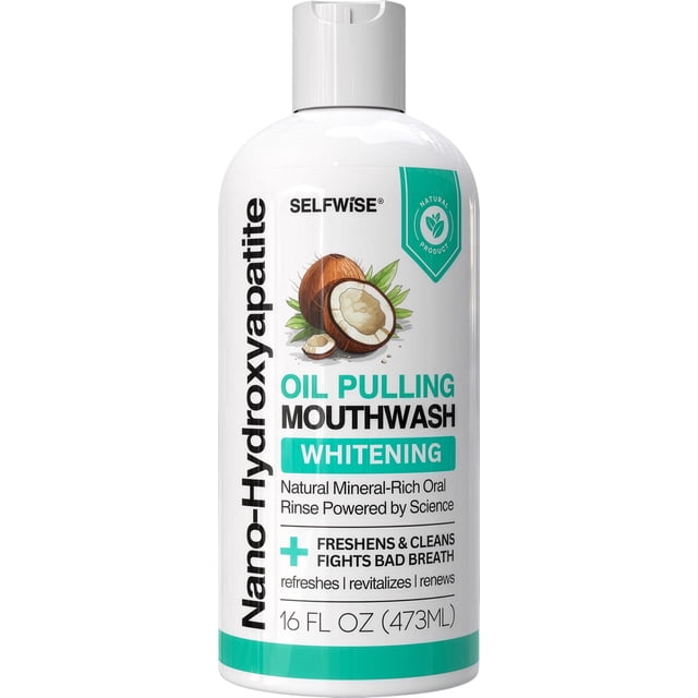 Enjuague bucal SELFWISE con nano-hidroxiapatita y oil pulling, 473 ml