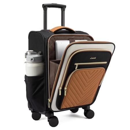 LOVEVOOK Carry On Luggage 22x14x9 Airline Approved,20 Inch Carry On Suitcases with Wheels,Softside Rolling Suitcase with TSA Lock for Women Men,Lightweight Travel luggage
