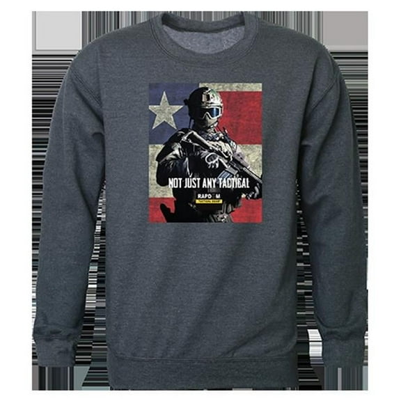 Rapid Dominance Not Just Any Graphic Crewneck Sweatshirt, Heather Charcoal - Small