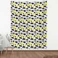 thumbnail image 4 of Ambesonne Tropical Fabric by the Yard Upholstery, Cats Pineapples Trees Art, 2 Yards, Charcoal Grey Yellow, 4 of 5