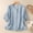 Blue, variant on Womens Linen Tops Regular Fit Lace Womens Clothes 3/4 Sleeve Button Down Work Blouses for Women M-2XL