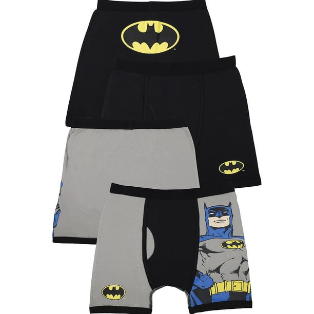 DC Comics Boys Batman Superhero Justice League Boxer Brief Underwear Pack,  Multi, 4 