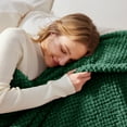 thumbnail image 3 of Whale Flotilla Fuzzy Fleece 50"x70" Throw Blanket for Couch, Fluffy Warm Soft Jacquard Blankets for Fall Winter, Lightweight and Cozy, Deep Green, 3 of 10
