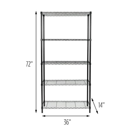 Honey-can-do SHF-01442 5-Tier Industrial Shelving Holds 200-Pounds Pe