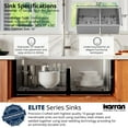 thumbnail image 3 of Karran Usa EL-77-PK1 Elite 32" Undermount Double Basin Stainless Steel Kitchen Sink -, 3 of 5