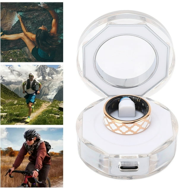 Stainless Steel Smart Ring, Smart Ring Multifunctional with Charging Case for Daily Use 7,8,9,10,11,12,13