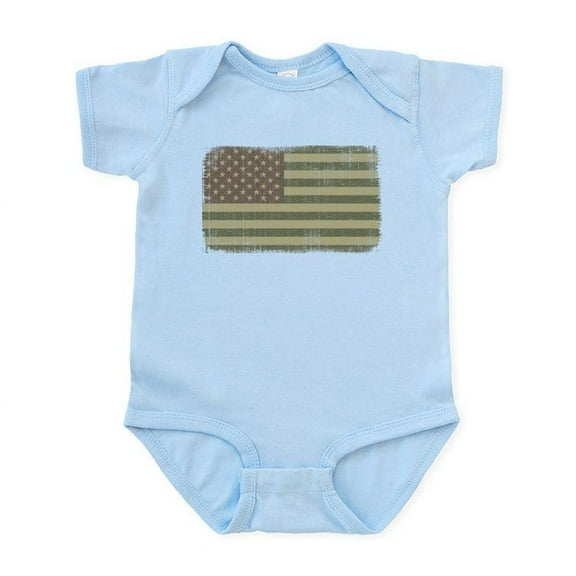 CafePress - Camo American Flag [Vintage] Infant Bodysuit - Baby Light Bodysuit, Size Newborn - 24 Months