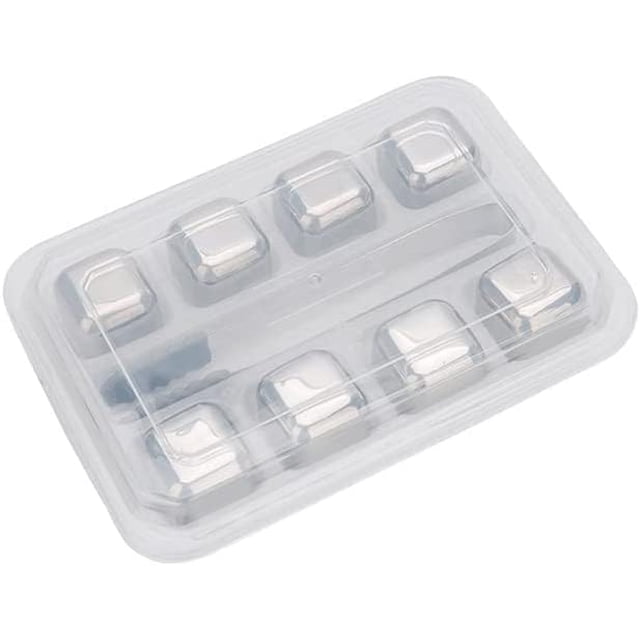 Steel Ice Cube 304 Mold Stainless Steel Ice Cube Metal Ice Grain Ice Clip Recyclable Ice Cube Ice Tartar (OneColor 8)