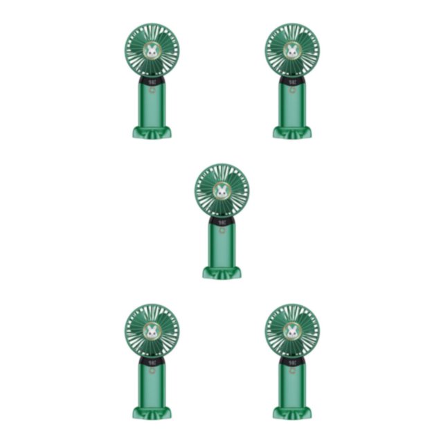 Inteprter Ventilador portátil Pantalla LCD 4 Engranajes Dibujos animados Ajustable Verano al aire libre Pantalla de alimentación digital Type2 NO2