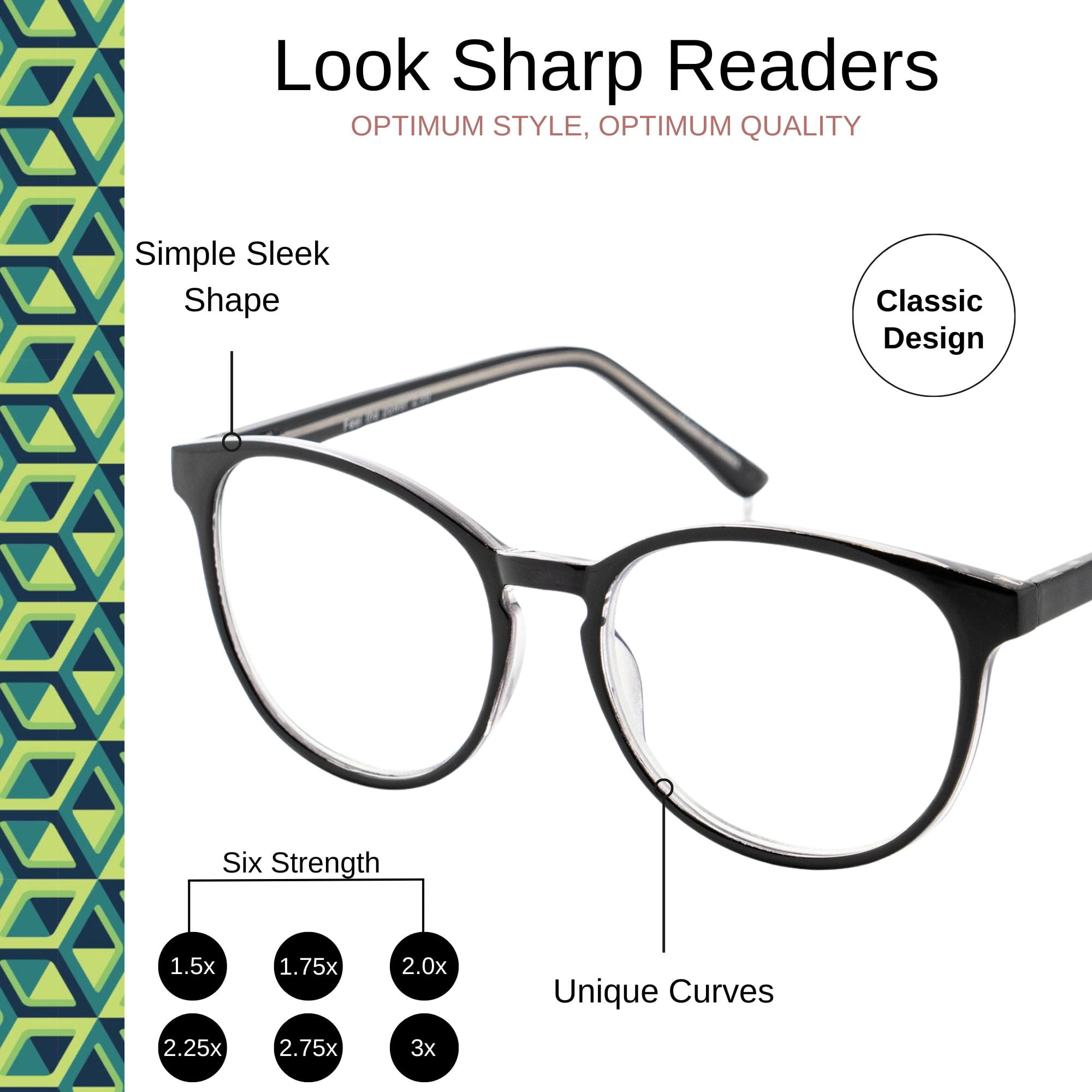 Optimum Optical Signature Blue Light Filtering Readers - Look Sharp, +1.5