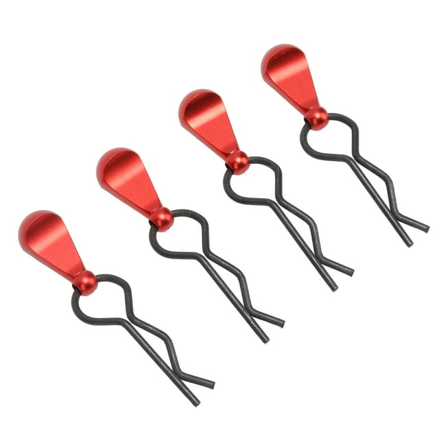 RC Corps Clip Pin, Acier Inoxydable Durable 4Pcs Haute Résistance Noir RC Voiture R Clips pour Voitures 1/8 RC pour Voitures 1/10 RC Rouge, Bleu, Noir