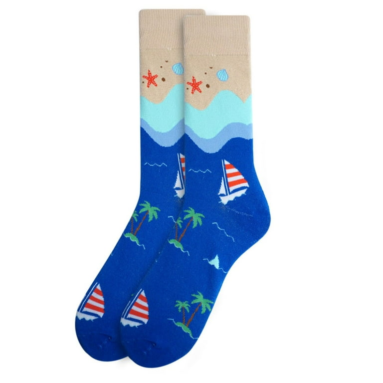 beach dress socks ShocSox Blue Polynesian Sand Socks For Beach Volleyball and Sand Soccer Players XX-Large