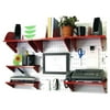 Wall Control Office Organizer Unit Wall Mounted Office Desk Storage and Organization Kit White Wall Panels and Red Accessories
