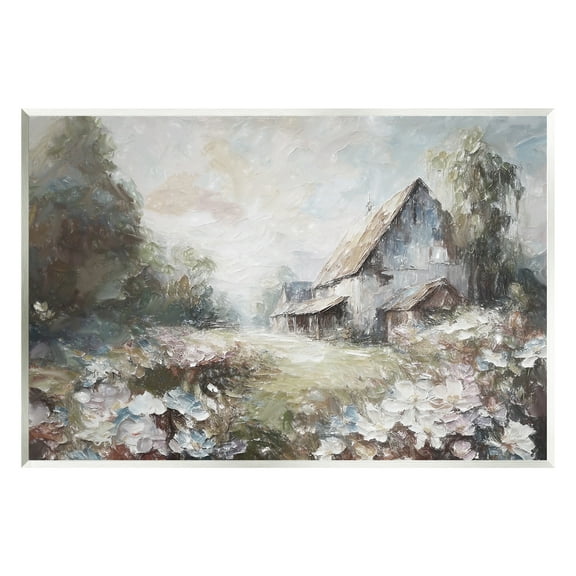 Stupell Industries Soft Meadow in Countryside Landscape Painting Unframed Art Print Wall Art, 15 x 10