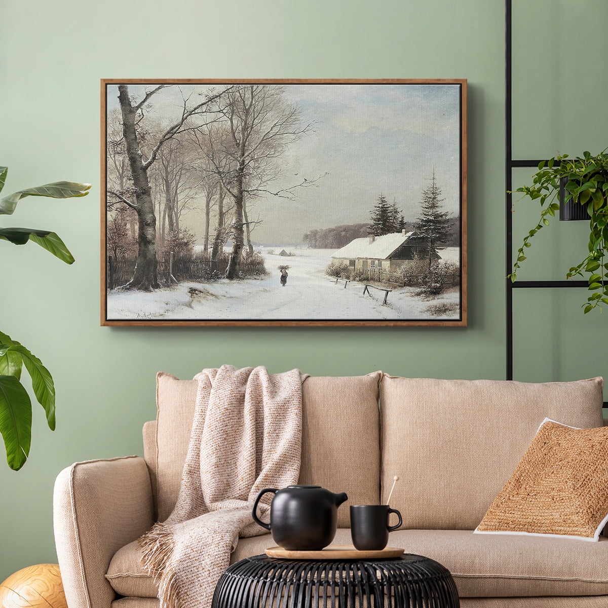 Vintage Landscape-CCLXXVIII By Wexford Home Framed in Walnut Wood Gallery Wrapped Canvas 17 in. x 25 in.