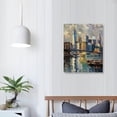 thumbnail image 4 of JEUXUS Brooklyn Bridge Wall Art New York Canvas Abstract Cityscape Painting, Skyline Textured Picture Modern Colorful Artwork Framed for Living Room Bedroom Office Home Decor,Framed,Decor, 4 of 5