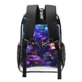 thumbnail image 2 of Honeii Magic Colorful Forest Leaves Print Clear Backpack Heavy Duty Transparent Bag 17" See Through BookBag for Women Men Adults Work Festival Sports Travel, 2 of 7