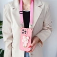 thumbnail image 2 of for iPhone 14 Pro Max Case Silicone Stand Case Flower Kickstand Holder Invisible Platin Bracket Soft Cute Bear Luxury Bumper Fashion Protection Shockproof Case for Women Girls Pink, 2 of 8