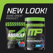 MusclePharm Assault Pre Workout Powder, Blue Raspberry, 30 Servings