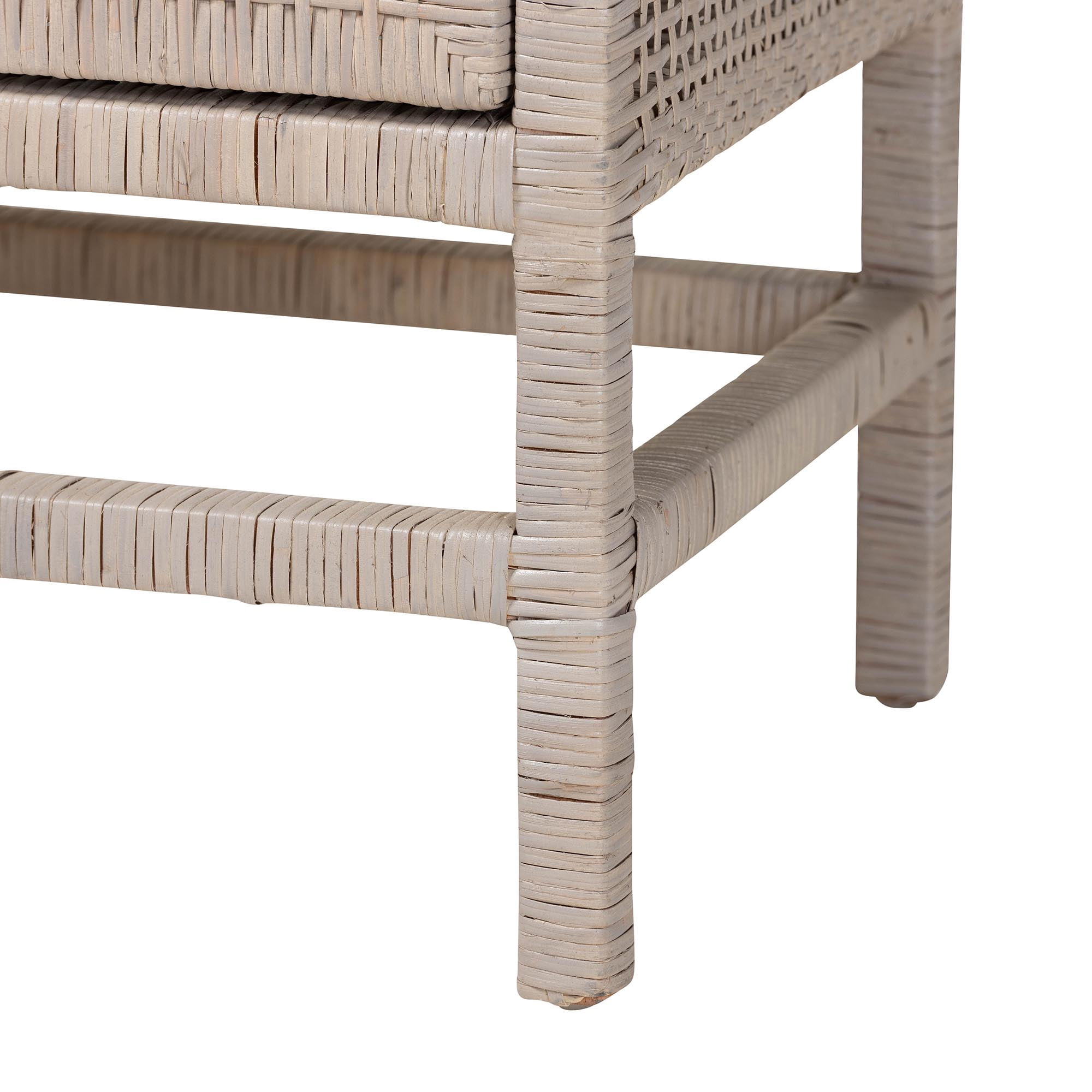 bali & pari Vivan Boho Storage Cabinet, 2-Tier, Horizontal, French Grey