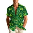 thumbnail image 2 of PNTUTB Men's St. Patrick's Day Fashion Print Casual Loose Comfort Collared Button Down Short Sleeve Blouse, 2 of 6