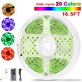 thumbnail image 3 of 300 LEDs Strip Lights 5M/16.5ft 20 Colors RGB LED Strip IP65 Waterproof w/ Remote, 3 of 17