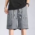 thumbnail image 3 of Akafmk Mens Waist Cargo Shorts Solid Color Adjustable Waistband Work Pants XXXXL, 3 of 4