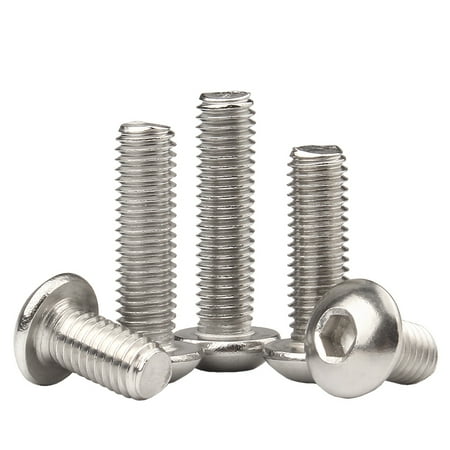 

SENRISE 2/5 Pcs Stainless Steel Button Head Socket Cap Screws Fully Threaded Machine Screws 6mm-80mm M3-M10 Silver Multiple Choices
