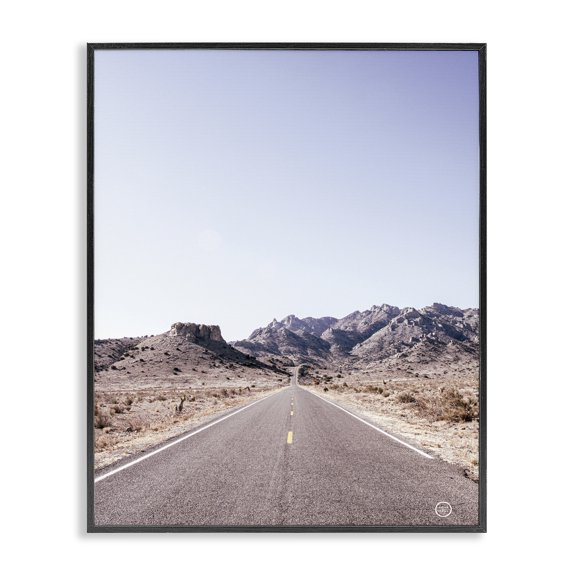 Stupell Industries Contemporary Empty Desert Road Sun Bleached Asphalt Photography Black Framed Giclee Art, 11 x 14, by Nathan Larson