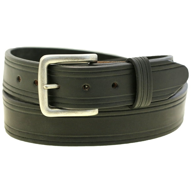 Orion Belt Company Men 1 1/2 Black Bridle Leather Belt Double Saddle
