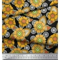 thumbnail image 3 of Soimoi Tissu en Poly Georgette Imprimé Feuilles & Floral par Yard 52 Pouces de Large, 3 of 3