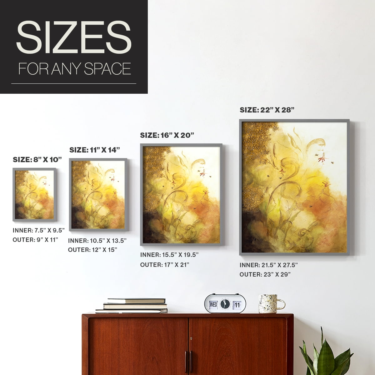 Nectar III Framed Print in Gray Solid Wood Framed Print No Nail Hanging
