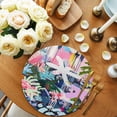 thumbnail image 2 of Round Placemats Abstract Art 15 inch Set of 4 Table Mats for Dining Table Colorful Plants Heat Resistant Non-Slip Kitchen & Home Decorative Place Mat Set, 2 of 8